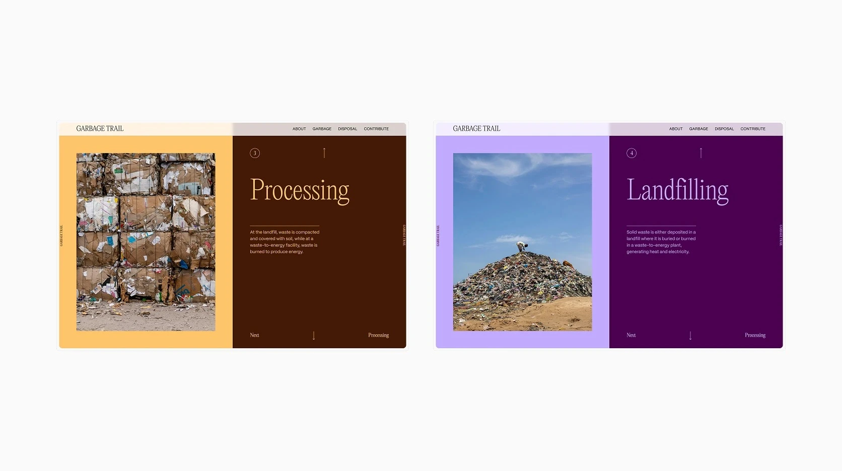 Garbage Trail — Processing and Landfilling stages