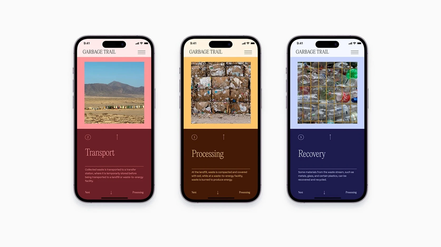 Garbage Trail — mobile stage screens
