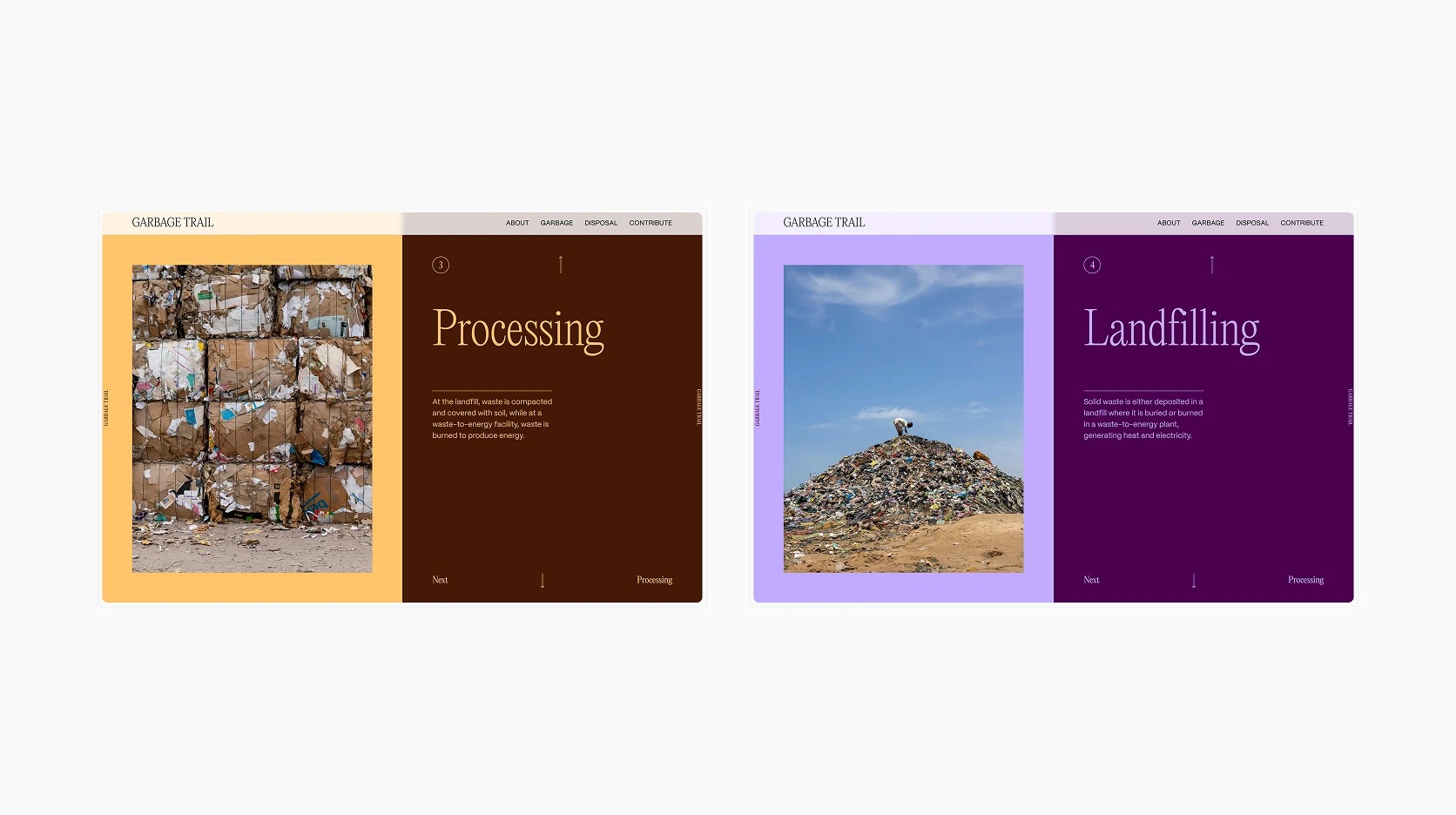 Garbage Trail — Processing and Landfilling stages