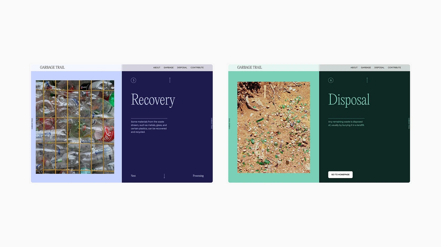 Garbage Trail — Recovery and Disposal stages