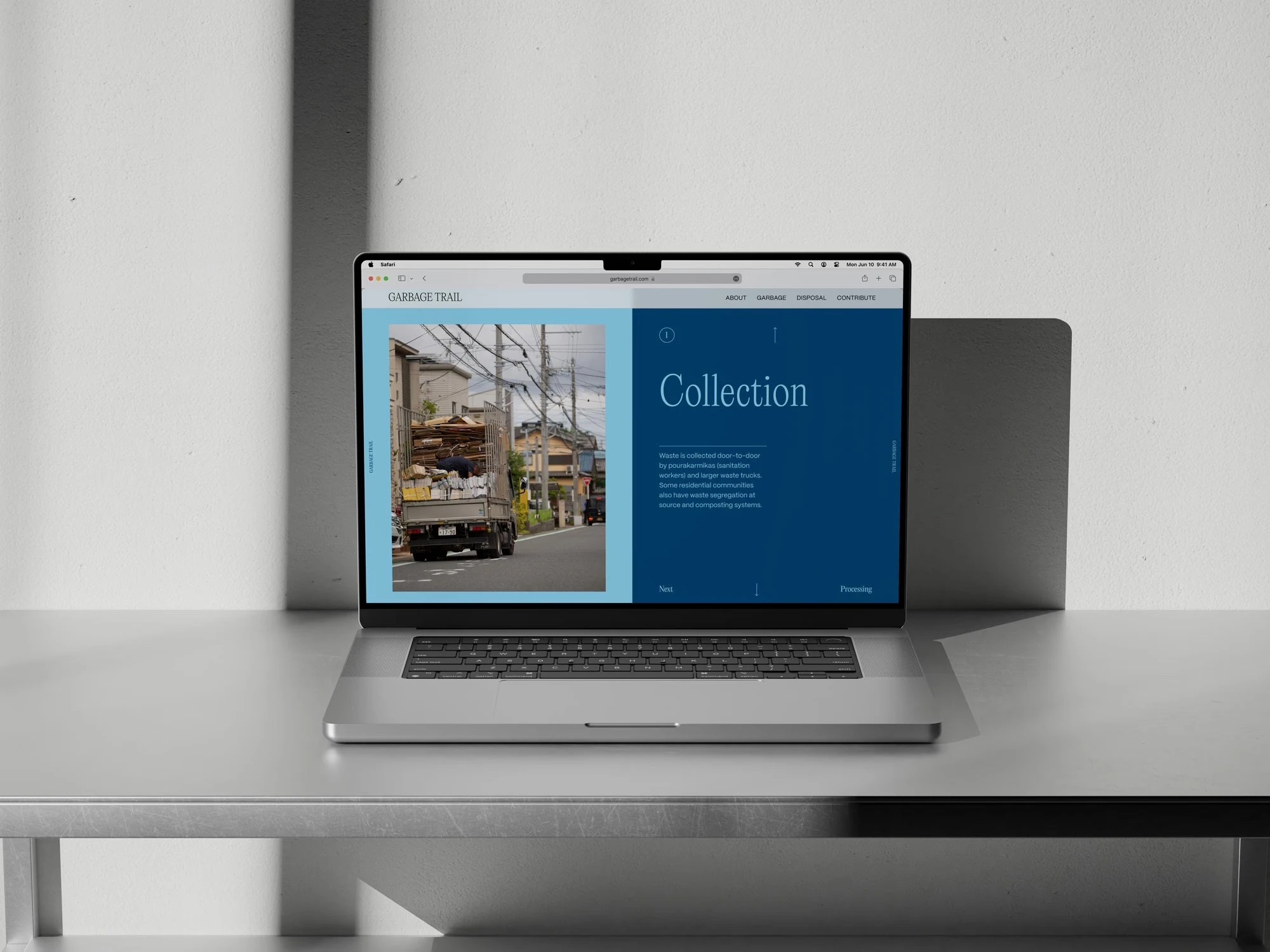 Garbage Trail — laptop mockup