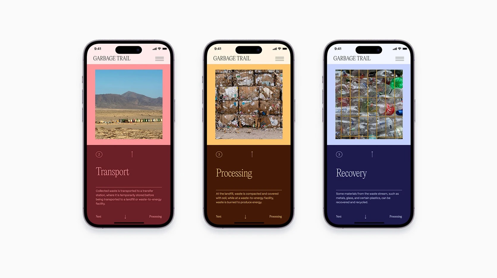 Garbage Trail — mobile stage screens