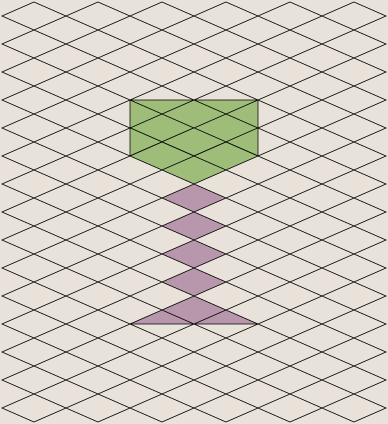 The goblet redrawn on the tiled diamond grid
